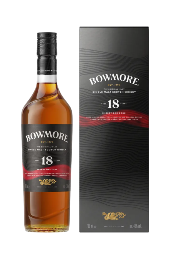 Bowmore 18 year old sherry cask whisky new whisky new bowmore whisky brokers associates