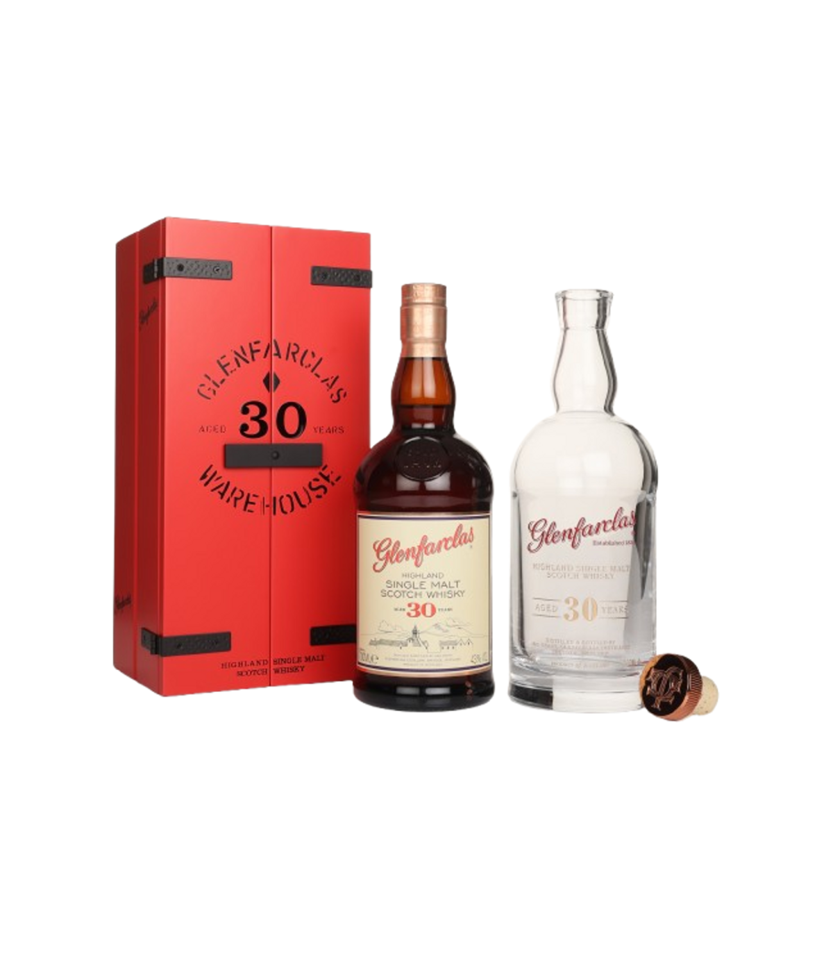 Glenfarclas 30 Year Old with Free Cyrstal Glass decanter whisky brokers associates whisky gift
