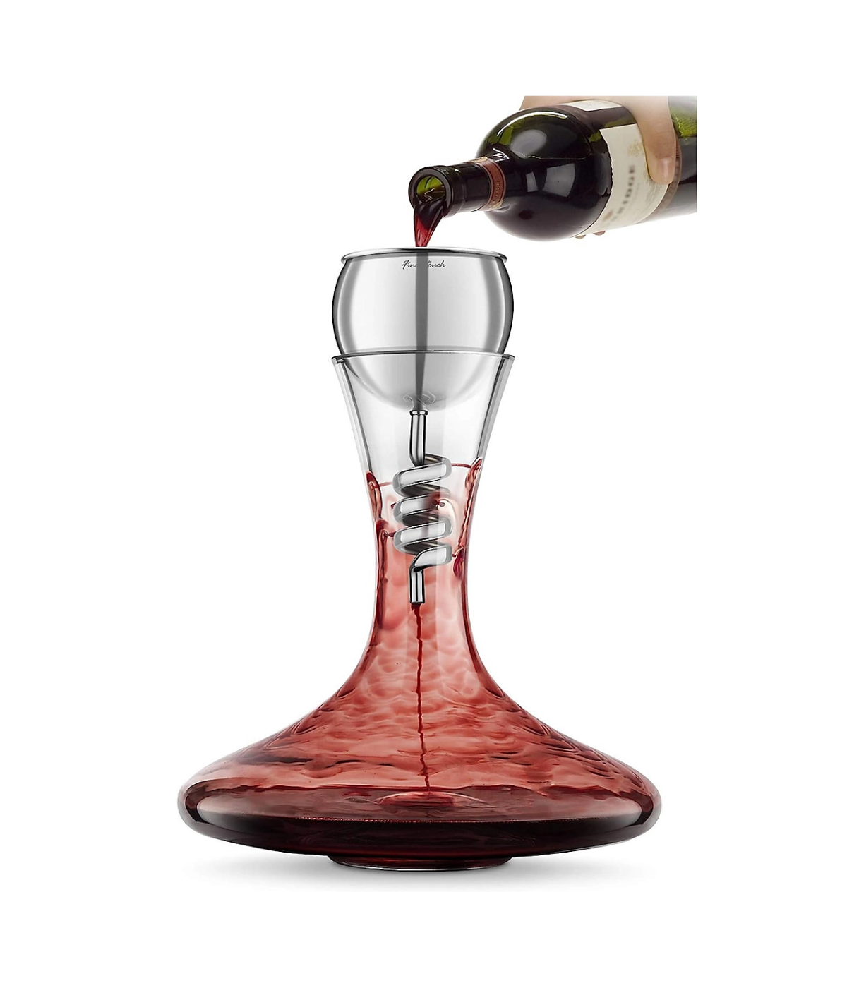 Final Touch Stainless Steel Twister Decanter