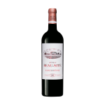 A bottle of red wine from beau-site on a white background